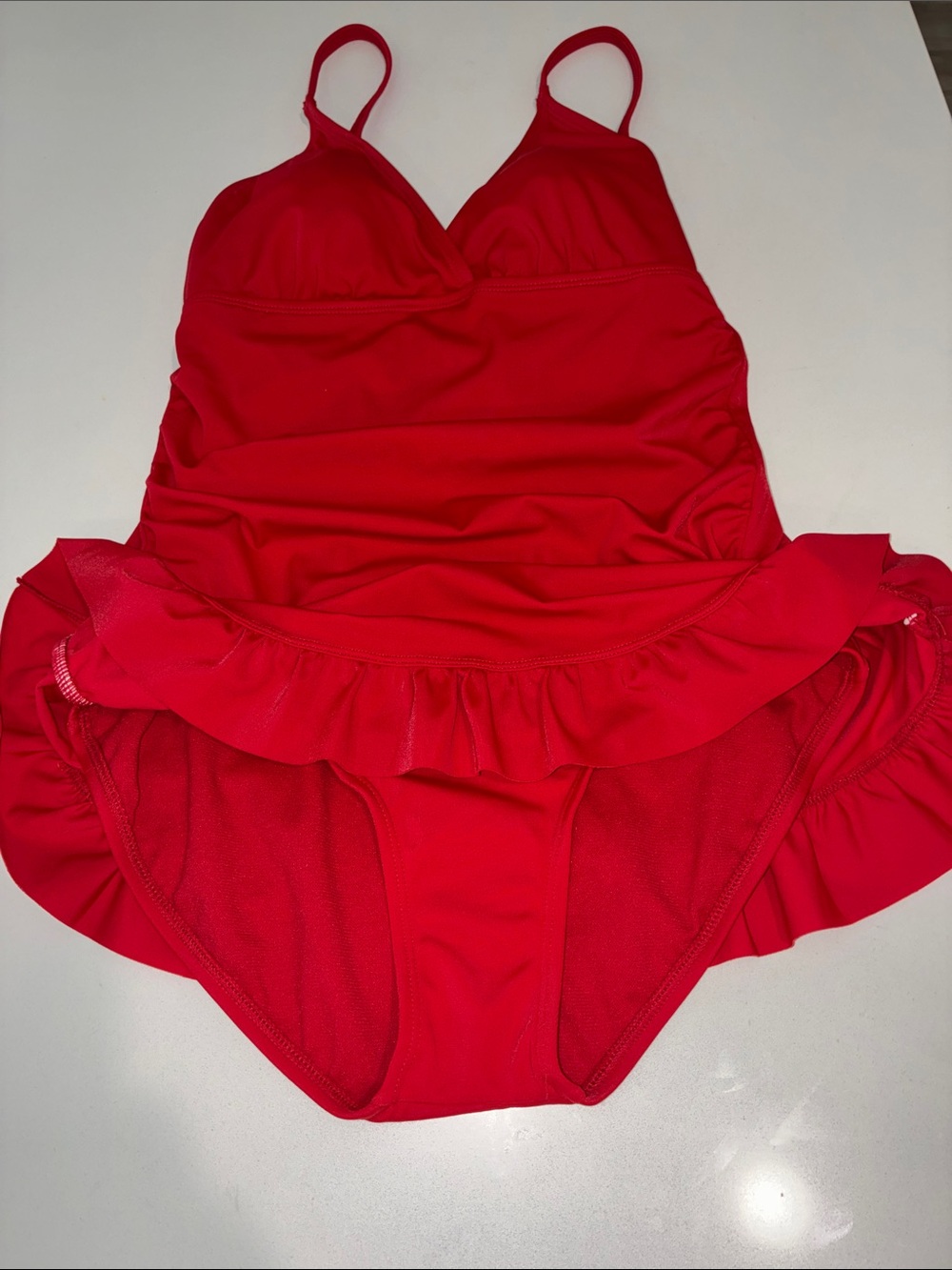 JANTZEN NWT Cherry Red Women’s One-Piece Swimsuit With Adjustable-Straps, Size 8 - Picture 10 of 10